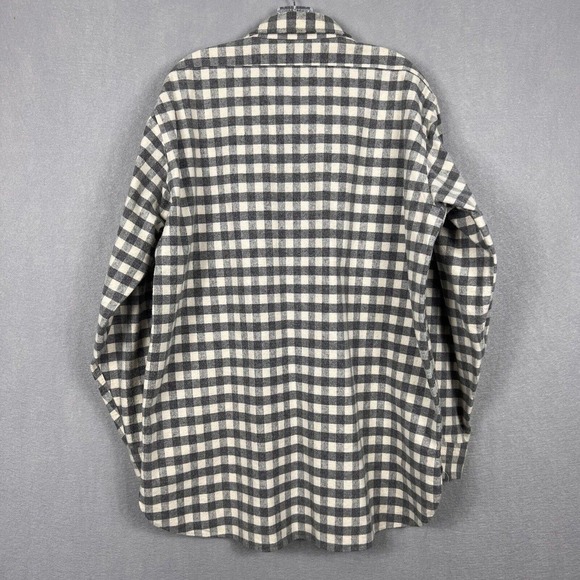 Vintage LL Bean Chamois Cloth Shirt Mens 16.5 Tall Plaid Button Up Long Sleeve - Picture 13 of 14